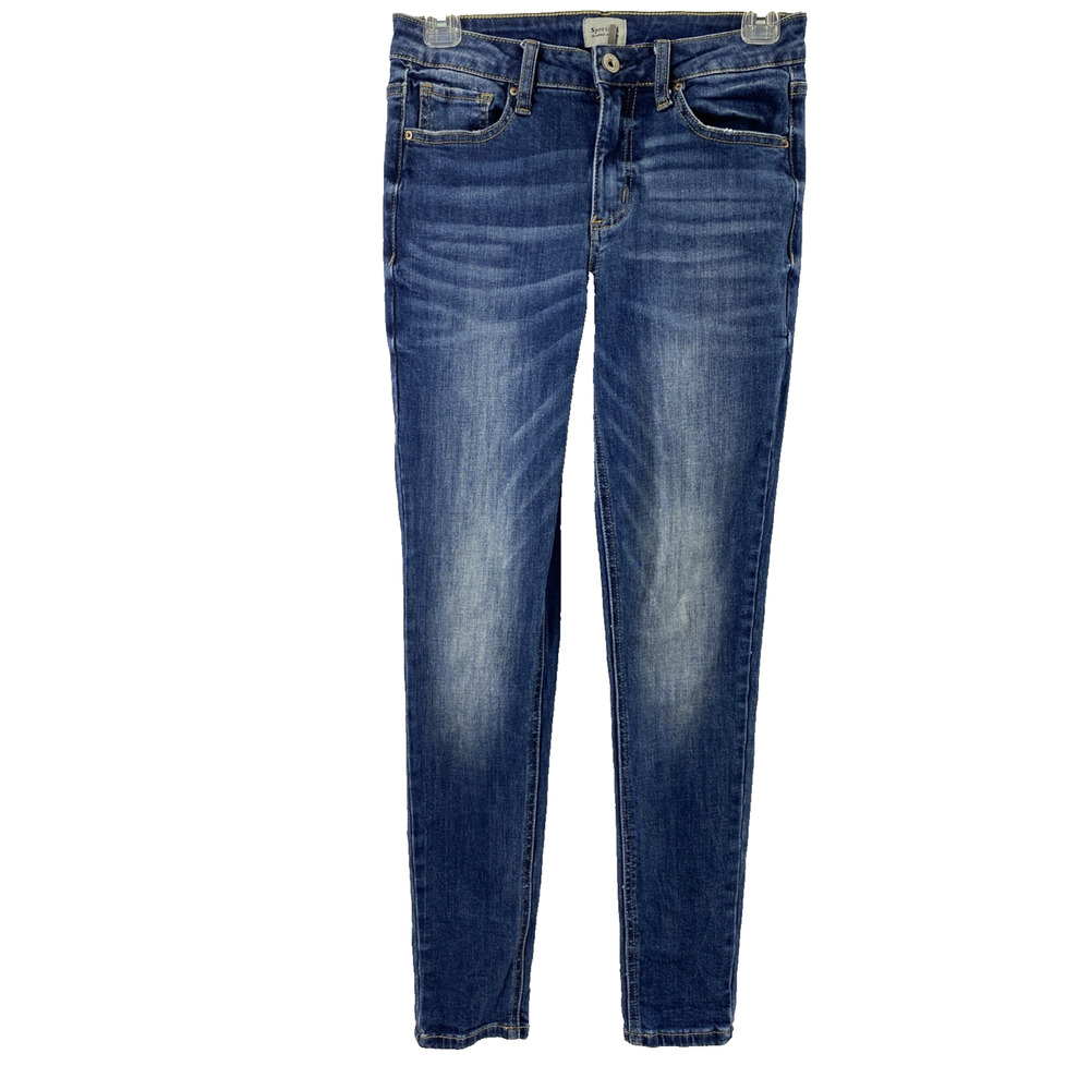 Special A Jeans Juniors Size‎ 3 Skinny Medium Wash Denim Mid Rise Distress